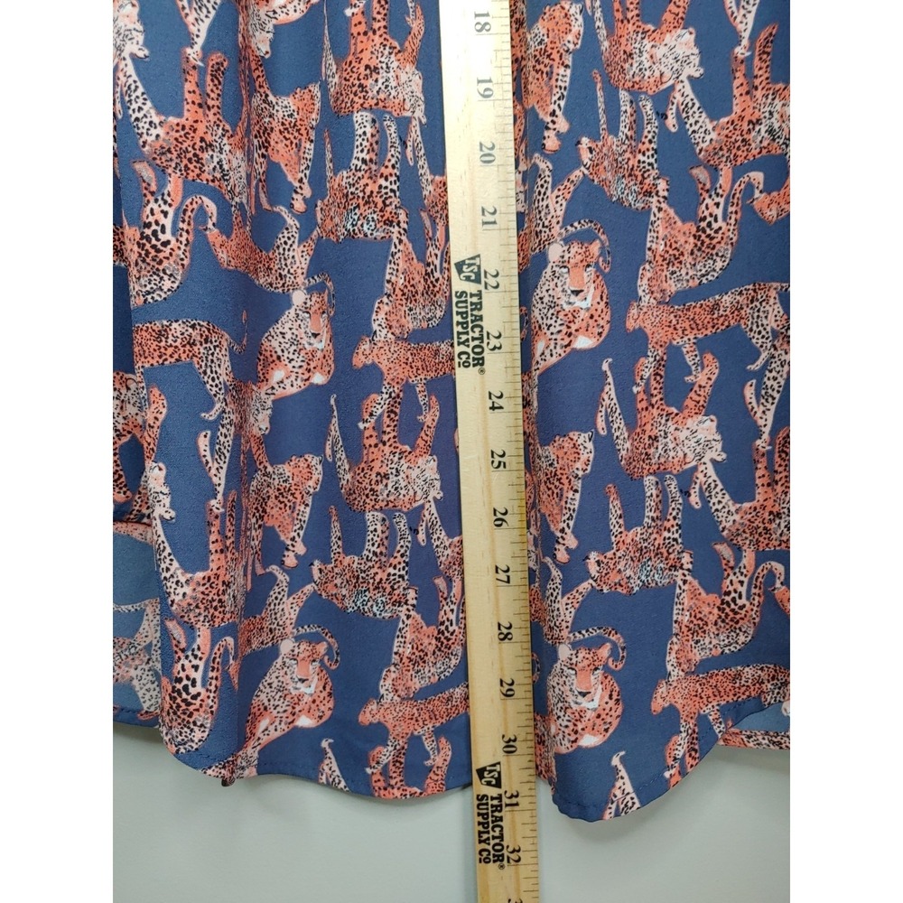 EVRI Women's Sleeveless Tunic Top Size 1X Cheetah Animal Print Sheer Sleeveless - Picture 5 of 7